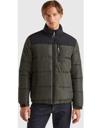 Benetton - Benetton, Heavy Color Block Padded Jacket, , Dark - Lyst