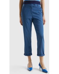 Benetton - Stretch Cotton Chino Trousers - Lyst