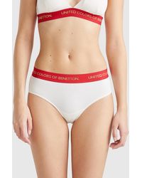 Benetton - Benetton, Stretch Cotton Briefs, , Creamy - Lyst