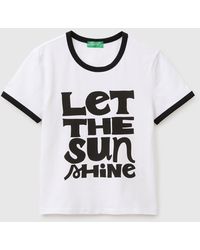 Benetton - Benetton, T-Shirt With Lettering Print - Lyst