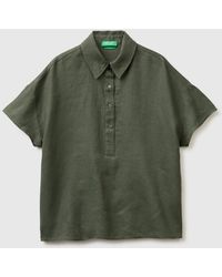 Benetton - Benetton, 100% Linen Short-Sleeved Blouse - Lyst