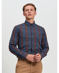 Ben Sherman - Long Sleeve Multicolour Check In Dark Navy - Lyst