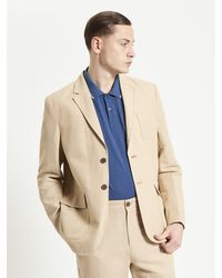 Ben Sherman - Linen Cotton Blazer In Stone - Lyst