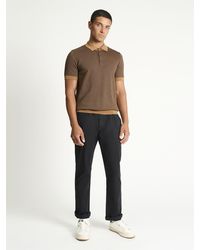 Ben Sherman - Two Tone Button Through Knitted Polo In Camel - Lyst