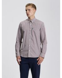 Ben Sherman - Long Sleeve Signature House Check Shirt In Red - Lyst