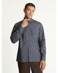 Ben Sherman - Long Sleeve Paisley Print Shirt In Dark Navy - Lyst
