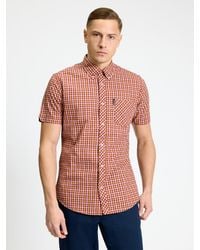 Ben Sherman - Short Sleeve House Check Shirt In Cherry - Lyst