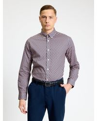 Ben Sherman - Long Sleeve Split Geo Print Shirt In - Lyst