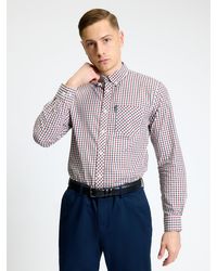 Ben Sherman - Long Sleeve Signature House Check Shirt In Red - Lyst