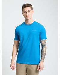 Ben Sherman - Embroidered Logo Tee In Kingfisher - Lyst