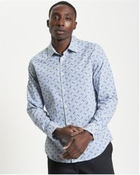 Ben Sherman - Long Sleeve Linear Print Shirt - Lyst
