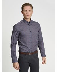 Ben Sherman - Long Sleeve Foulard Print In Dark Navy - Lyst