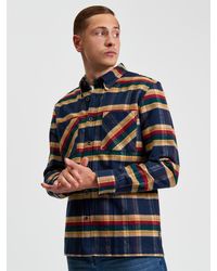 Ben Sherman - Brushed Ivy Check Shirt In Dark Navy - Lyst