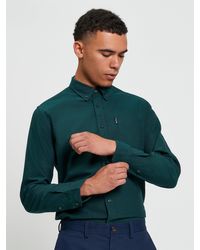 Ben Sherman - Long Sleeve Signature Oxford Shirt In Dark Green - Lyst