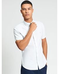 Ben Sherman - Short Sleeve Oxford Stripe Shirt In Light Blue - Lyst