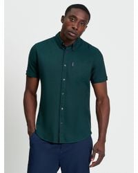 Ben Sherman - Short Sleeve Signature Oxford Shirt In Dark Green - Lyst