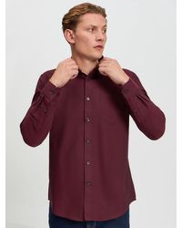 Ben Sherman - Long Sleeve Oxford Shirt In Wine - Lyst