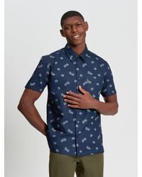 Ben Sherman - Fluid Spot Print Shirt In Dark Navy - Lyst