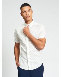 Ben Sherman - Short Sleeve Scattered Geo Print Shirt In Sage - Lyst