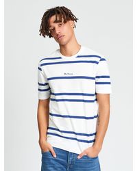 Ben Sherman - Short Sleeve Pique Stripe Tshirt In - Lyst