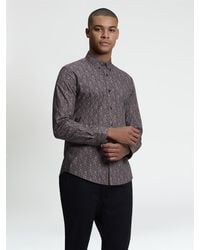 Ben Sherman - Long Sleeve Intricate Floral Print Shirt In Black - Lyst