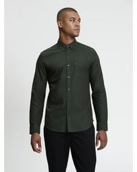 Ben Sherman - Long Sleeve Signature Oxford Shirt In Lotus Green - Lyst