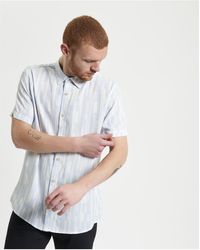 Ben Sherman - Short Sleeve Jazz Lines Print Shirt In Ice Blue - Lyst
