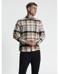 Ben Sherman - Long Sleeve Brushed Check Shirt In Ecru - Lyst