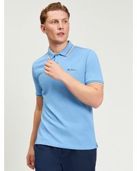 Ben Sherman - Short Sleeve Signature Pique Polo In Lake Blue - Lyst