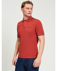 Ben Sherman - Short Sleeve Signature Pique Polo In Bright Red - Lyst