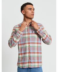 Ben Sherman - Brushed Crepe Check Shirt In Fog - Lyst