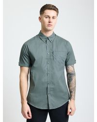 Ben Sherman - Short Sleeve Geo Print Shirt In Pale Khaki - Lyst