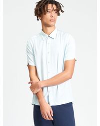 Ben Sherman - Short Sleeve Linear Print Shirt In Powder Blue - Lyst