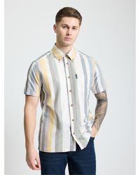 Ben Sherman - Short Sleeve Candy Stripe Shirt In Snow White - Lyst