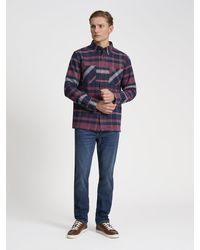 Ben Sherman - Long Sleeve Brushed Ivy Check Overshirt In - Lyst