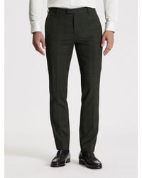 Ben Sherman - Prince Of Wales Tonal Trouser In Dark Green - Lyst