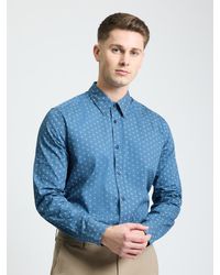 Ben Sherman - Long Sleeve Stipple Geo Print Shirt In - Lyst