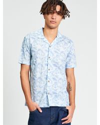Ben Sherman - Short Sleeve Seagull Geo Print Shirt In Powder Blue - Lyst