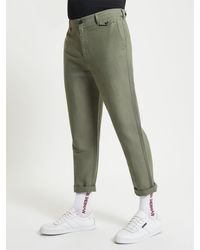 Ben Sherman - Linen Cotton Trousers In Olive - Lyst