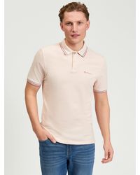 Ben Sherman - Short Sleeve Signature Pique Polo In Blush Pink - Lyst