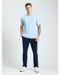 Ben Sherman - Embroidered Logo Tee In Ice Blue - Lyst