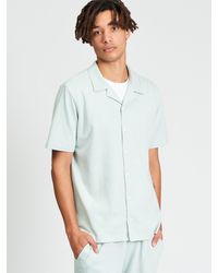 Ben Sherman - Short Sleeve Tri Colour Textured Shirt In Mint - Lyst
