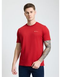 Ben Sherman - Chest Embroidery Tee In F1 Red - Lyst