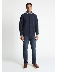 Ben Sherman - Tipped Long Sleeve Polo Shirt In Dark Navy - Lyst