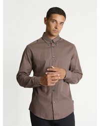 Ben Sherman - Long Sleeve Split Geo Print Shirt In - Lyst