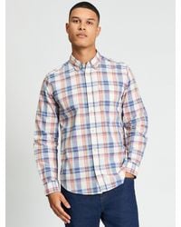 Ben Sherman - Long Sleeve Irregular Check Shirt In Oyster White - Lyst
