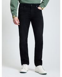 Ben Sherman - Washed Black Straight Fit Jean In Black Denim - Lyst