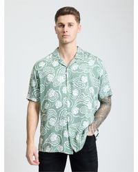 Ben Sherman - Short Sleeve Paisley Swirl Print Shirt In Pale Khaki - Lyst