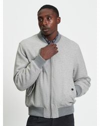 Ben Sherman - Wool Melange Bomber In Grey - Lyst