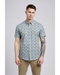 Ben Sherman - Long Sleeve Multicolour Floral Print Shirt In Petrol - Lyst